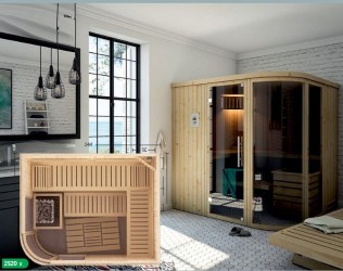 SPA SAUNA di Interno rettangolare con stufa elettrica D2.0-3.0