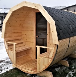 Sauna "Barrel L-3.0" with outdoor terrace